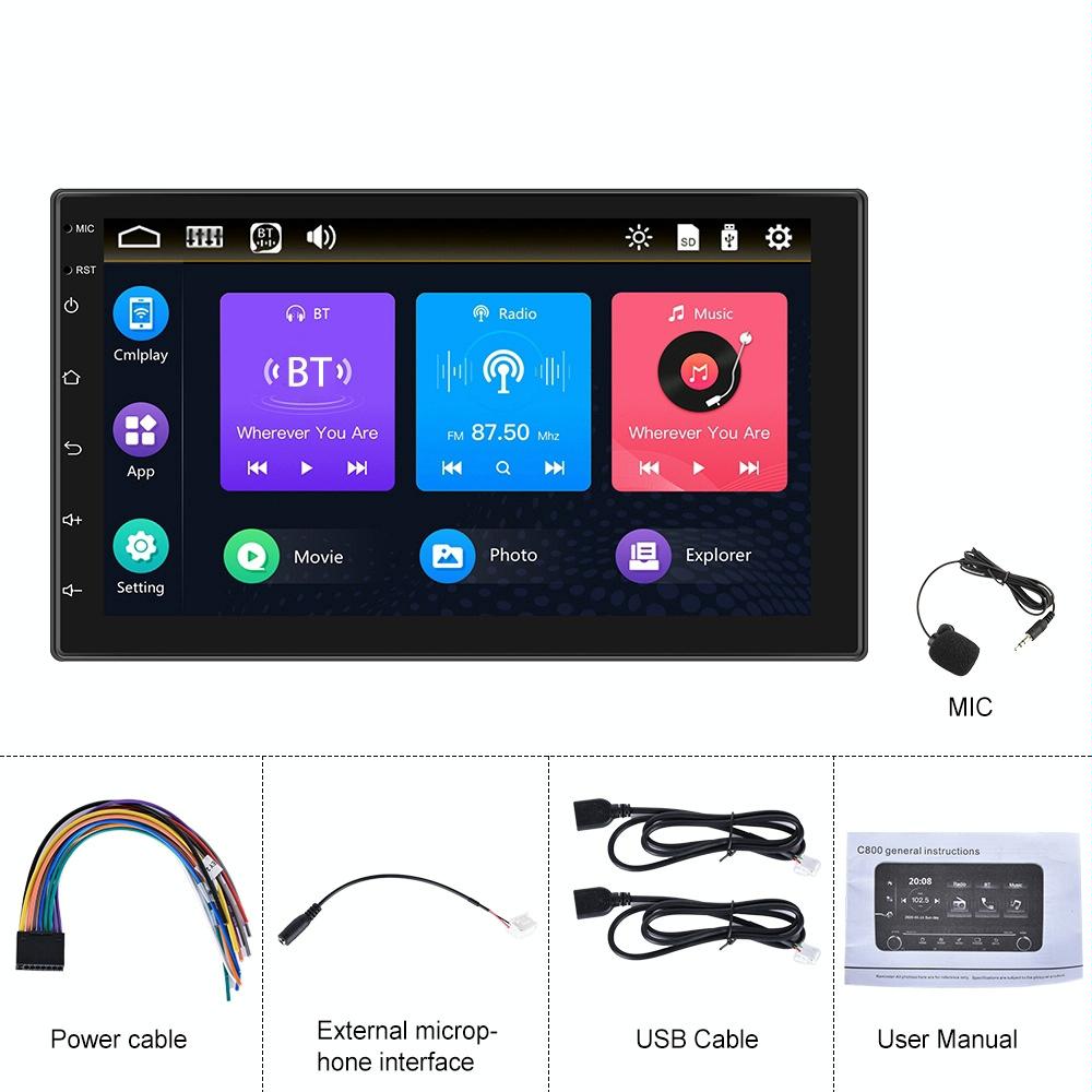 V562-1088823060DBT-202508271841-00 7 Inch Touch Dual Ingot Mp5 Bluetooth Player - Universal Style Touch Button Colour Standard - Image 1