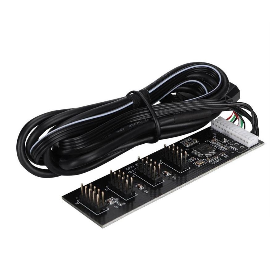 V562-17473060DBT-202508280635-00 9Pin To 4 9Pin Usb 2.0 Hub For Internal Motherboard 4Pin Powered - Image 1