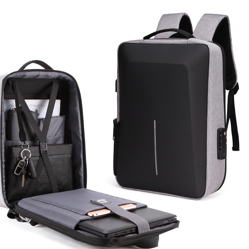 V562-2047432060DBT-202508271436-00 Men Anti-theft Hard Shell Backpack with Alloy Frame - Gray - Image 1
