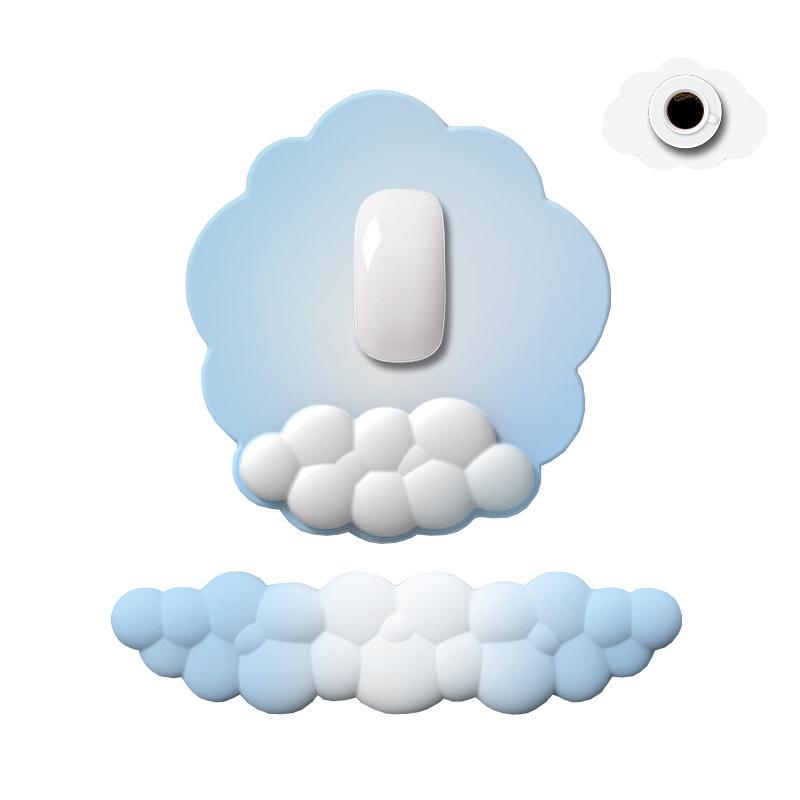 V562-2075385060DBT-202508291453-00 3 Piece Cloudy Gradient Memory Foam Wrist & Mouse Pad Set Blue+Gray - Model 5 - Image 1