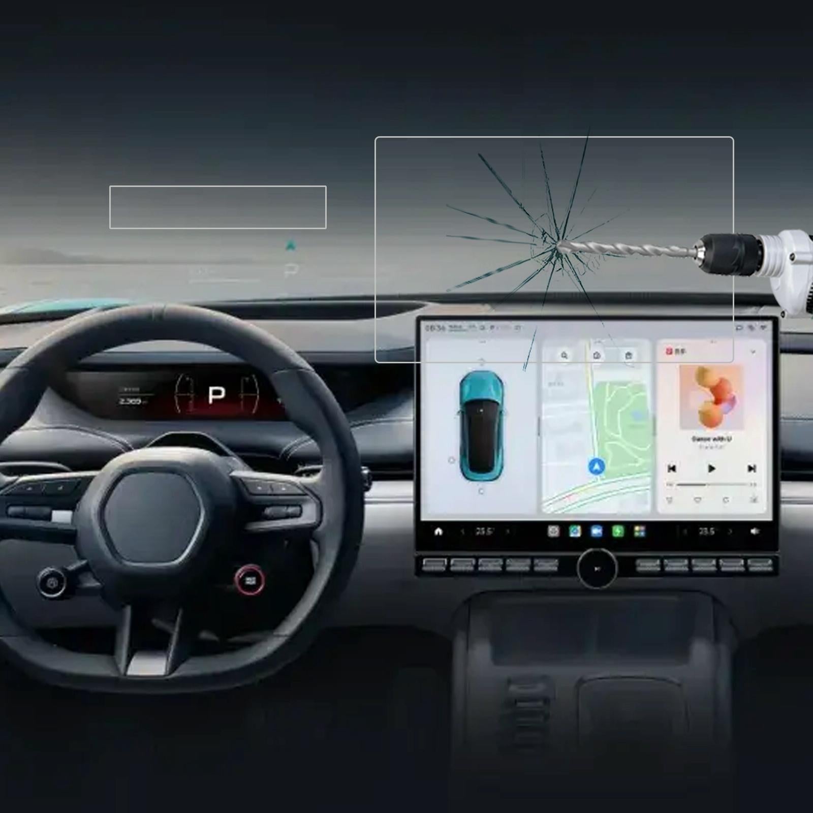 V562-209005600ADE-202508281142-00 Tempered Glass Film for Car Navigator - Protective - For Xiaomi Su7 - Image 1