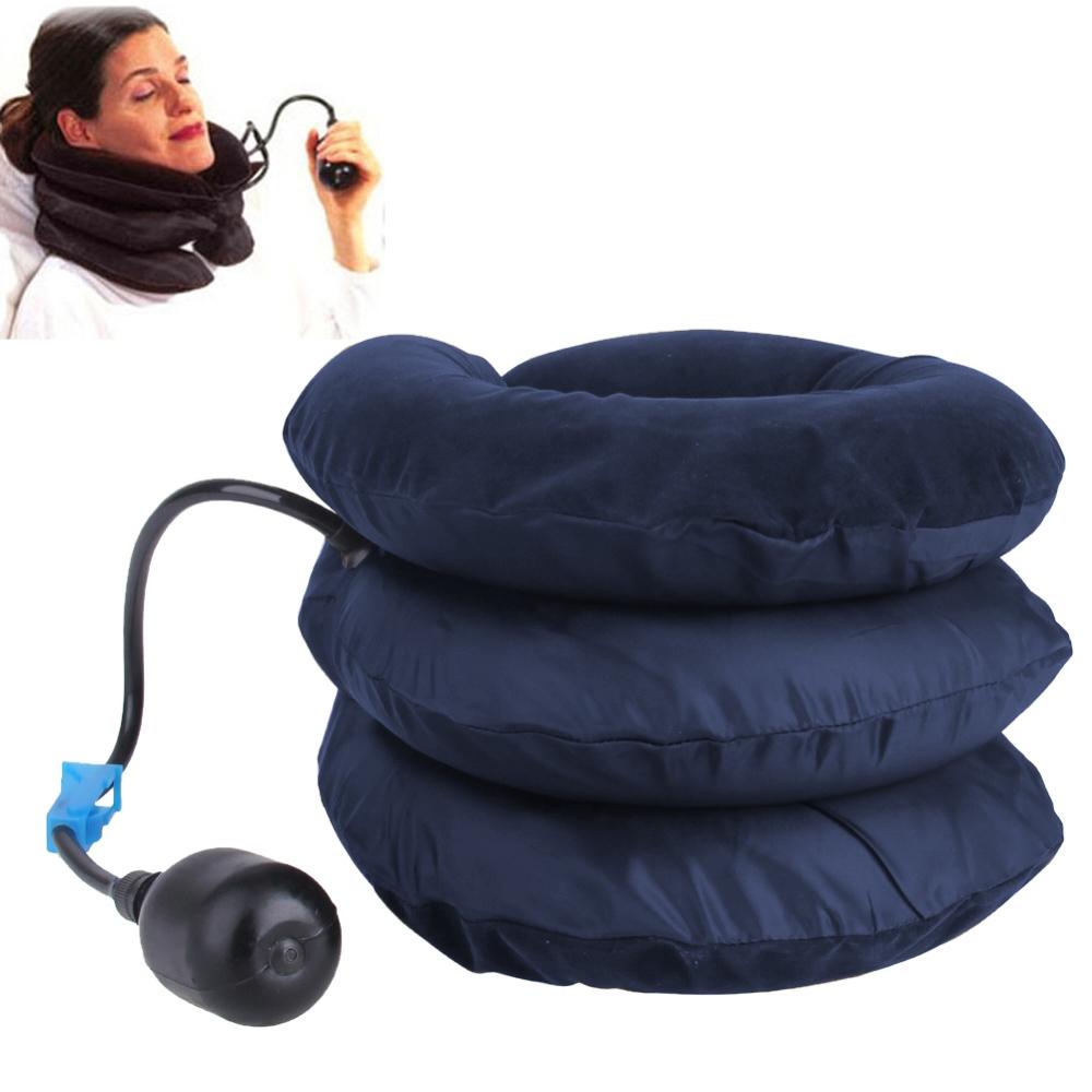 V562-2230-BCH-S-202508280304-00 Soft Inflatable Neck Traction Device For Pain Relief Dark Blue - Image 1