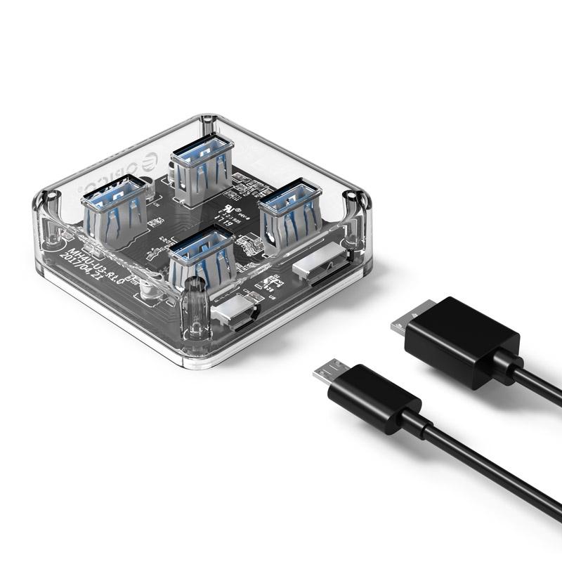 V562-3221CP-202508280410-00 Transparent Usb 3.0 Desktop Hub + 30Cm Micro Usb Cable - Image 1