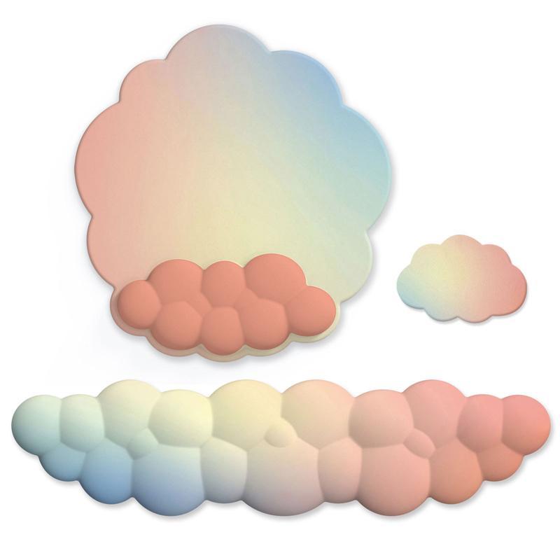 V562-5075385060DBT-202508291455-00 3 Piece Cloudy Gradient Memory Foam Wrist & Mouse Pad Set Blue+Gray - Model 10 - Image 1