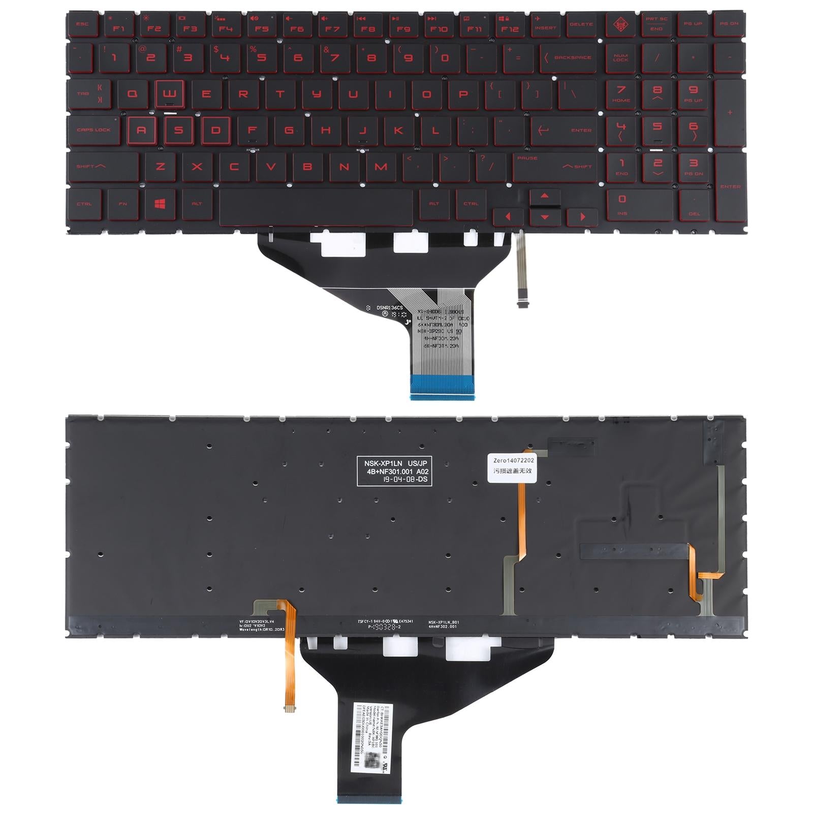 V562-5570CBM-202508271735-00 Red Backlit us Keyboard for Hp Omen 15 / 17 Series - Image 1