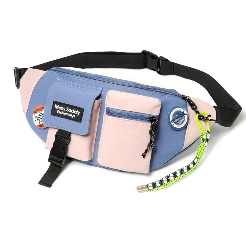 V562-6031763060DBT-202508282209-00 Lightweight Black Canvas Crossbody Backpack For Active Lifestyles - Blue + Lanyard - Image 1