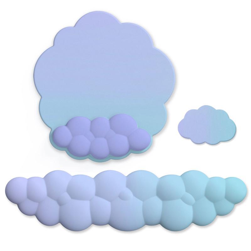 V562-7075385060DBT-202508291446-00 3 Piece Cloudy Gradient Memory Foam Wrist & Mouse Pad Set Blue+Gray - Model 12 - Image 1