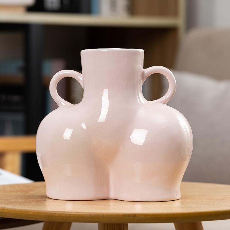 V562-9007722750DBT-202508271526-00 Large Bright Pink Ceramic Vase for Home Decor and Dried Flower Arrangements - Image 1