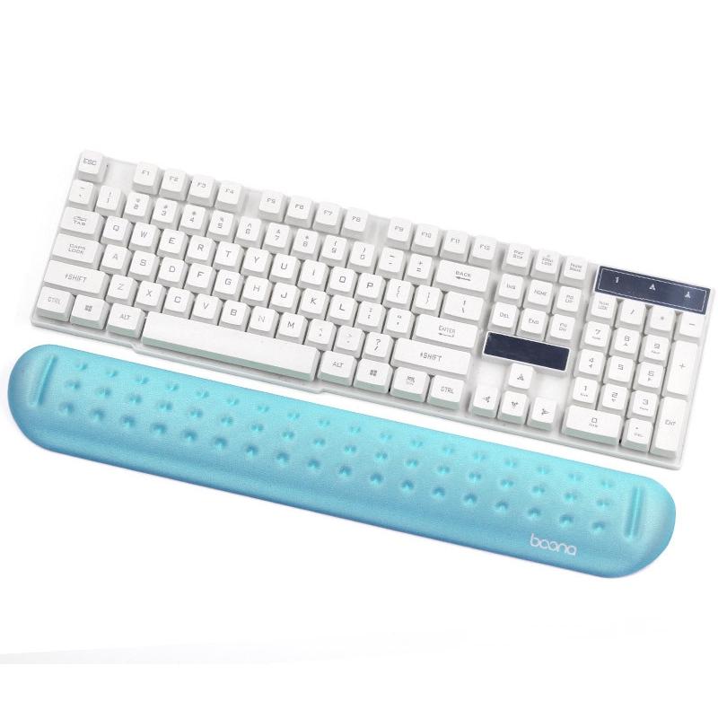 V562-9091530950DBT-202508280355-00 Silicone Memory Cotton Wrist Pad Massage Hole Keyboard Mouse Pad Style Large Keyboard Rest Blue - Image 1