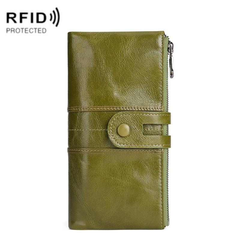 V562-A1000513850DBT-202508281021-00 Women Leather Rfid Wallet - Sleek & Secure - Green - Image 1