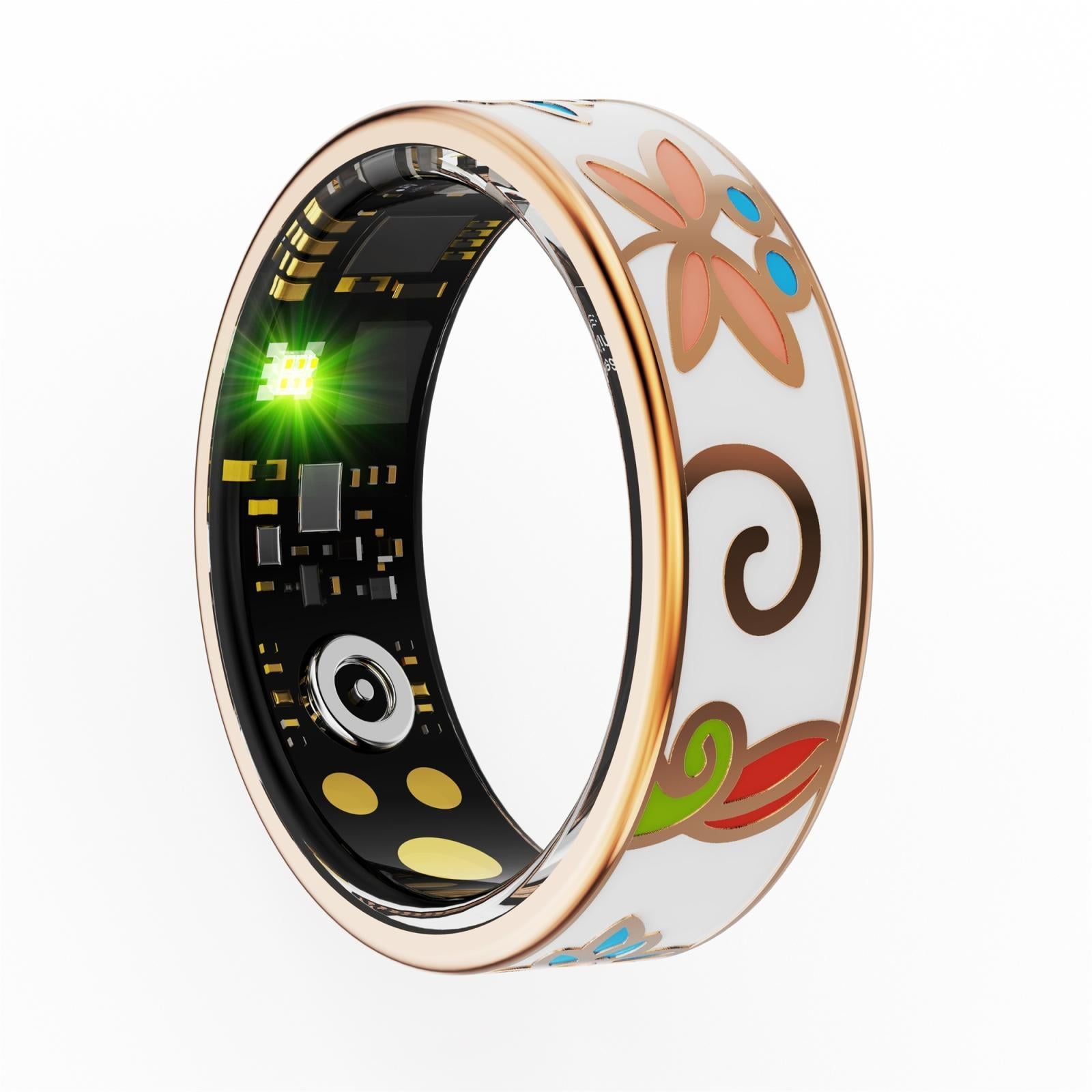 V562-A100098200AYS-202508280225-00 Smart Ring Size 11 Heart Rate Blood Oxygen Sleep Family Care Rose Gold - Image 1