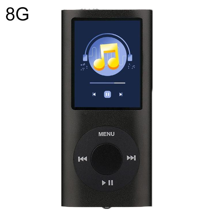 V562-A100390500ADE-202508291211-00 1.8 Inch Metal Mp4 Player + 16G Tf Card + Earphone + Cable - Black - With 8G Tf Card+Earphone+Cable - Image 1