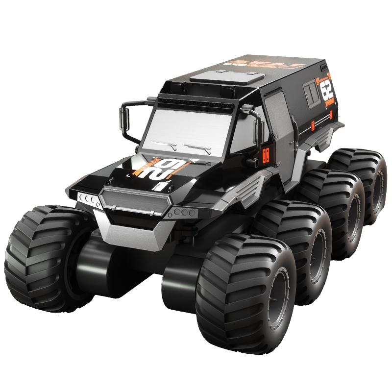 V562-A100486400ADE-202508281330-00 Amphibious Rc Vehicle with Eight Wheels - Black - Image 1