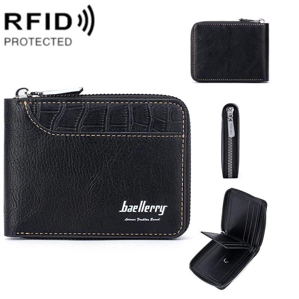 V562-A1006534060DBT-202508281215-00 Secure Rfid Blocking Short Wallet - Anti-theft - Black - Image 1