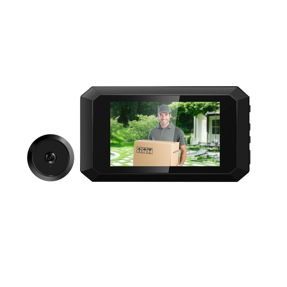 V562-A100982600ADE-202508290041-00 1080P Smart Digital Door Viewer With Night Vision - 3.97 Inch Wide Angle - Black - Image 1