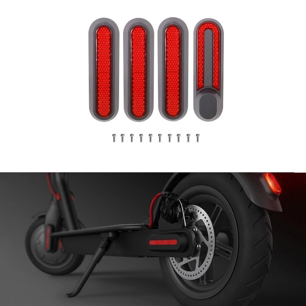 V562-A1042461060DBT-202508290021-00 Xiaomi Mijia 1s / Pro 2 Electric Scooter Wheel Cover with Reflective Strips & Screws - Red - Image 1