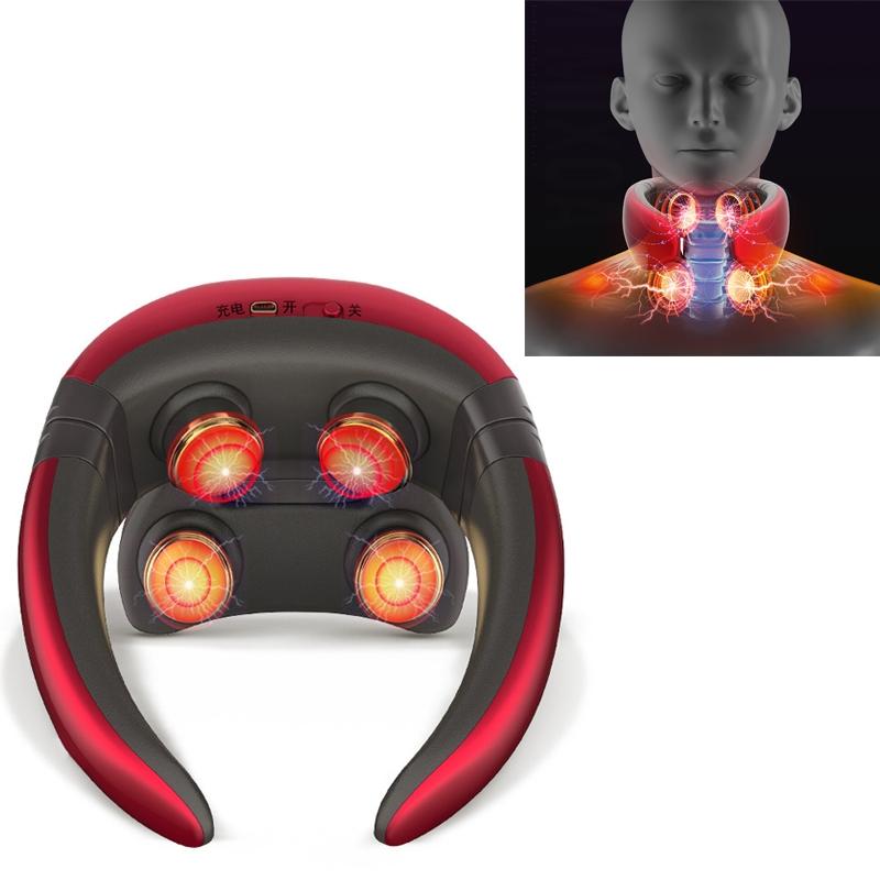 V562-A1046337230DBT-202508280111-00 4-Head Neck Massager With Pulse Technology Red - Image 1