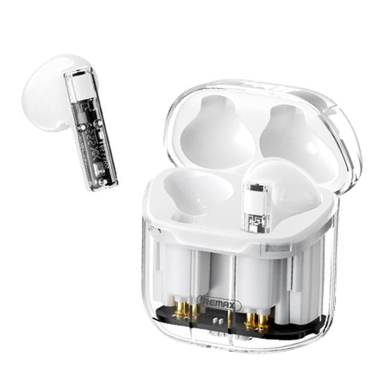 V562-A1048933060DBT-202508281553-00 Wireless Bluetooth Headset with Low Delay and Transparent Design - White - Image 1