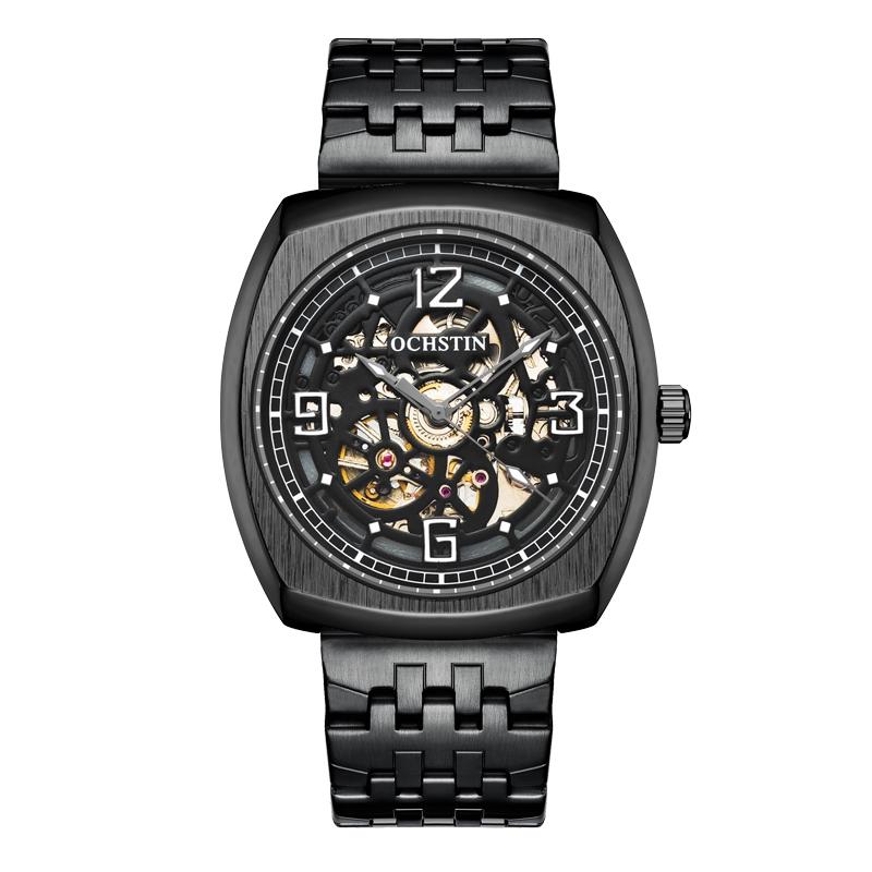 V562-A105289300ADE-202508290104-00 Masterpiece Mechanical Men Watch with Steel Band - Black Silver - Image 1