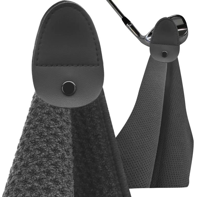 V562-A1059205060DBT-202508290231-00 Microfiber Waffle Golf Towel Magnetic For Easy Cleaning - Black - Image 1