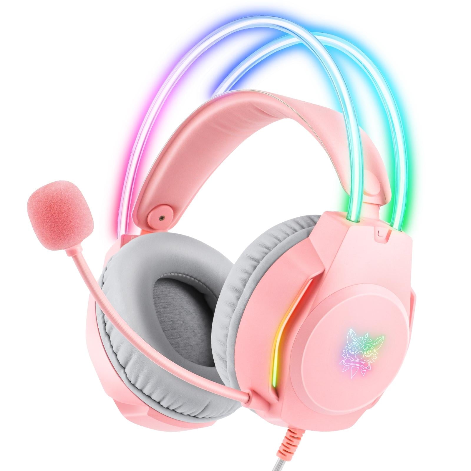V562-A106914400ADE-202508292141-00 Rgb Wired Gaming Headset With Usb+3.5Mm - Pink - Image 1