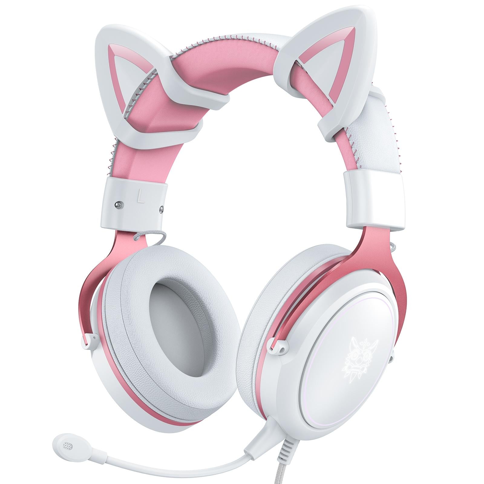V562-A107042200ADE-202508280010-00 Adjustable Led Gaming Headset With Mic White Pink - Image 1