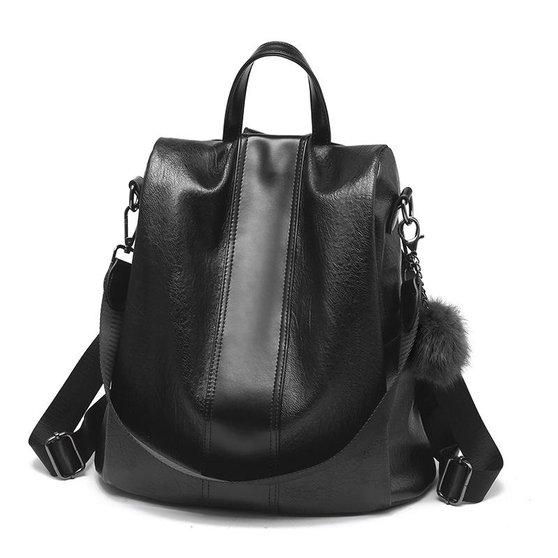 V562-A1074232060DBT-202508281452-00 Stylish Vintage Leather Backpack for Women - Chic Design - Black - Image 1