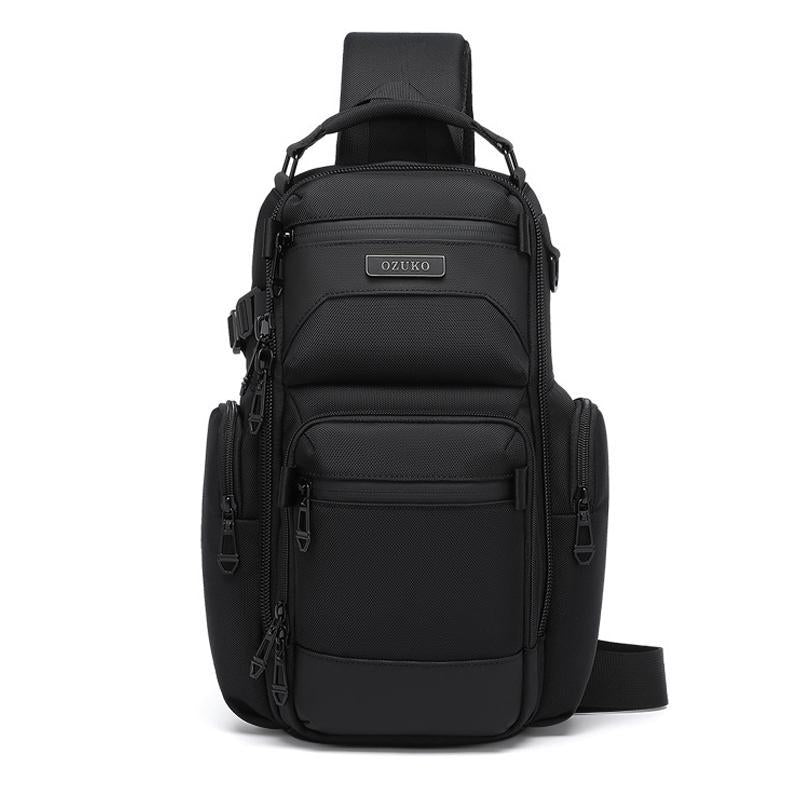 V562-A1083565060DBT-202508290011-00 Lightweight Men Waterproof Crossbody Chest Bag Travel Companion - Black - Image 1