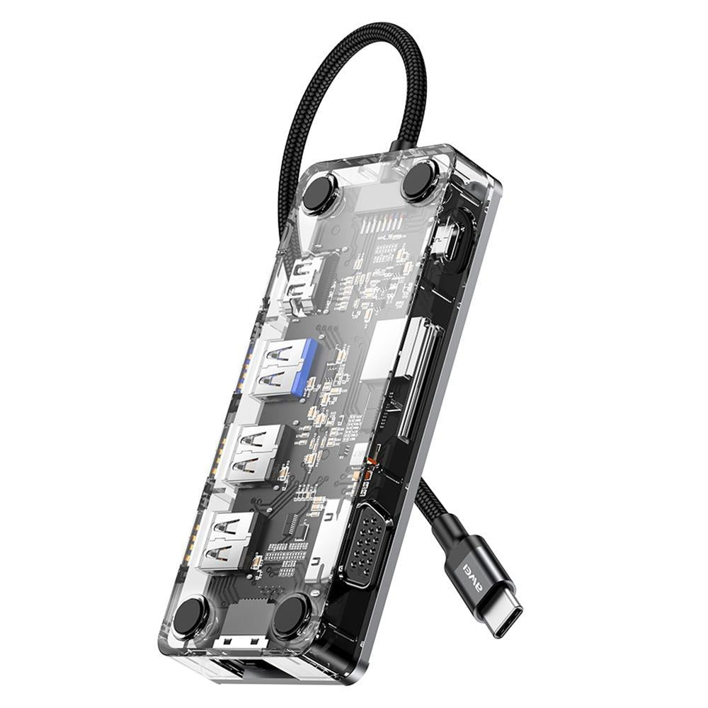 V562-A108535700ADE-202508280625-00 9-In-1 Multi-Function Type-C Hub Adapter Grey - Image 1