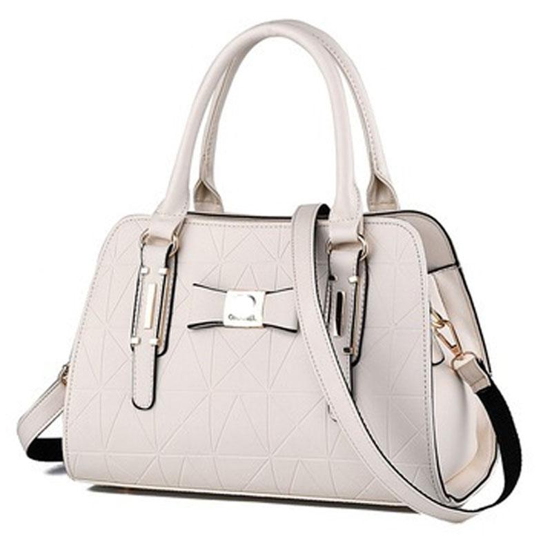 V562-A1088164060DBT-202508291204-00 Embossed Bowknot Shoulder Bag For Women - White - Image 1