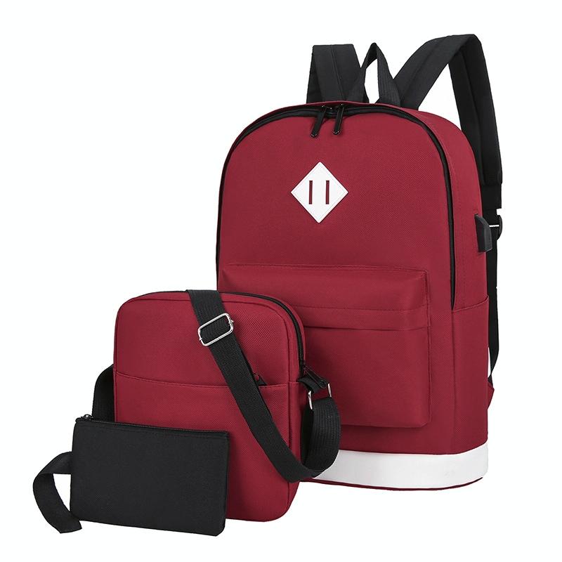 V562-A1091812750DBT-202508290004-00 Versatile Student Backpack with Usb Port - College Style - Red - Image 1