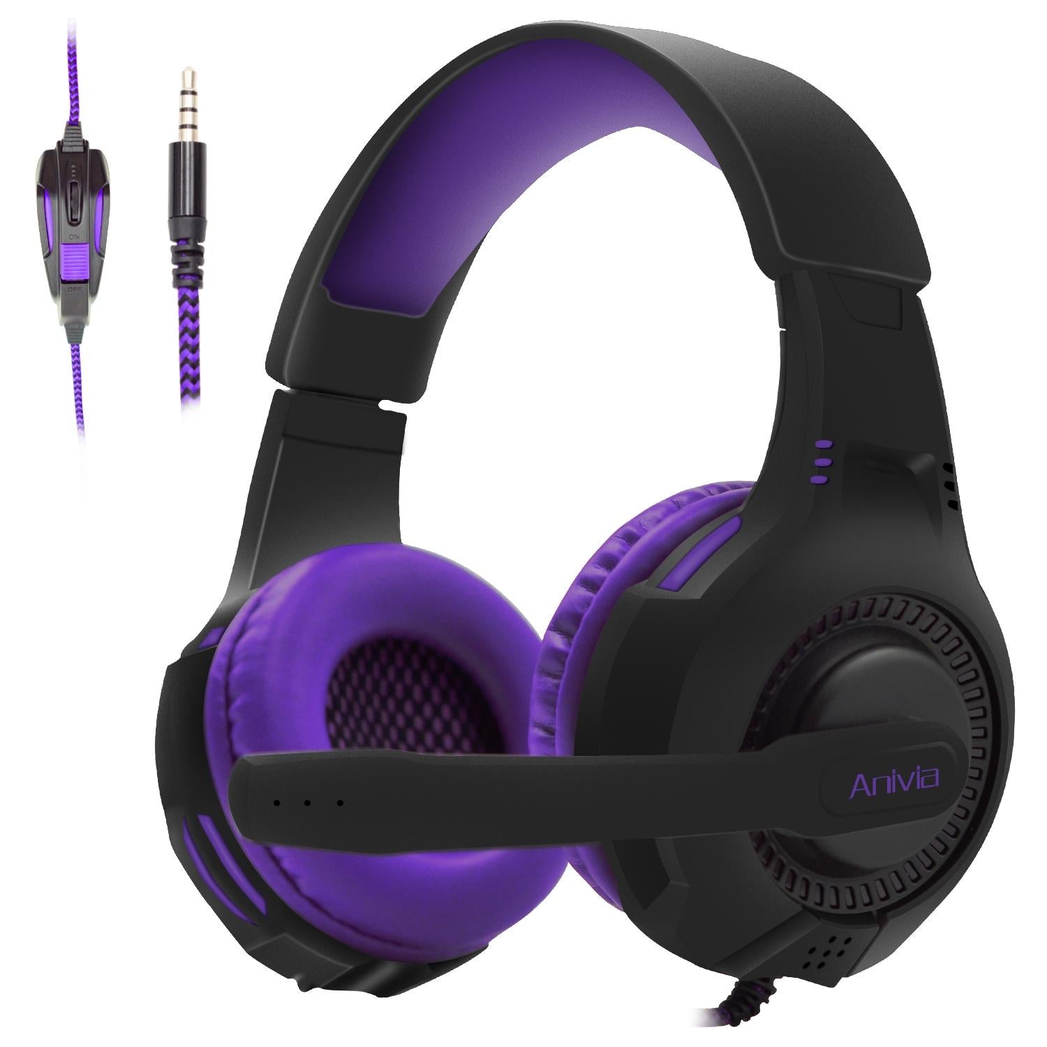 V562-A109307100ADE-202508280721-00 3.5Mm Wired Gaming Headset With Mic Black / Purple - Image 1