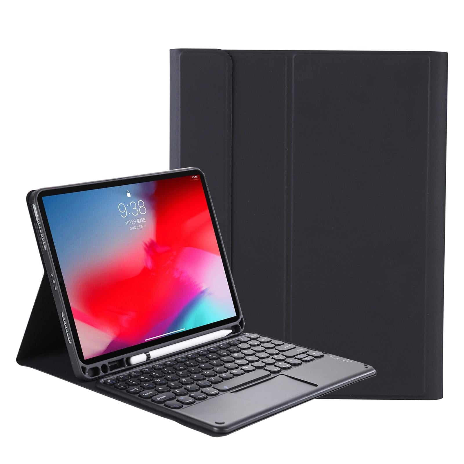 V562-A208394100ADE-202508290645-00 Detachable Bluetooth Keyboard Leather Case For Ipad Pro 11 - Touch Control Skin Texture Candy Colour Black - Eda001493802A - Image 1