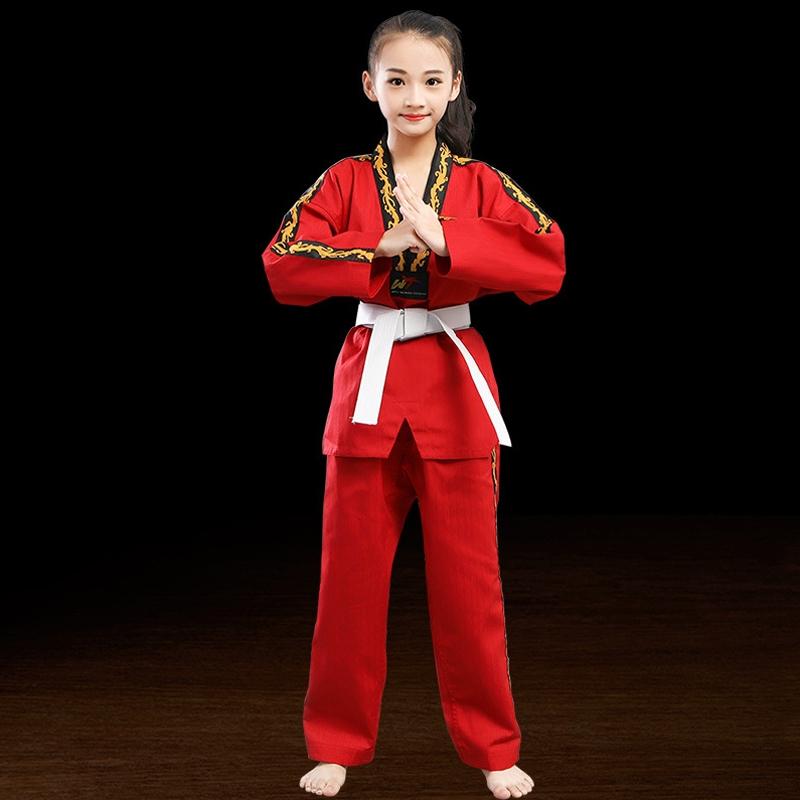 V562-A5082134060DBT-202508290520-00 130Cm Cotton Taekwondo Training Uniform For All Ages - Red - 170 - Image 1
