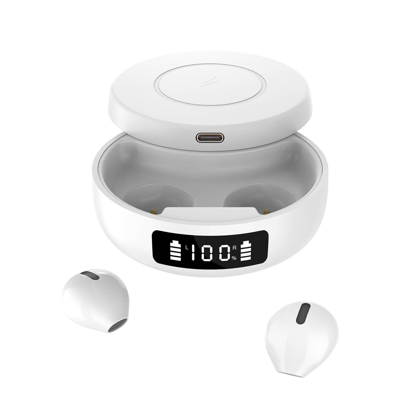 V562-B100443200ADE-202508281116-00 Mini Tws Wireless Bluetooth Earphones with Noise Reduction and Digital Display - White - Image 1