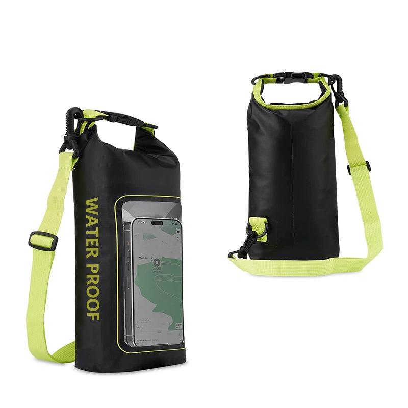 V562-B1010784060DBT-202508282220-00 2 In 1 Waterproof Crossbody Phone Bag For Outdoor Cycling Swimming 2L Capacity - Black Green - 2L - Image 1