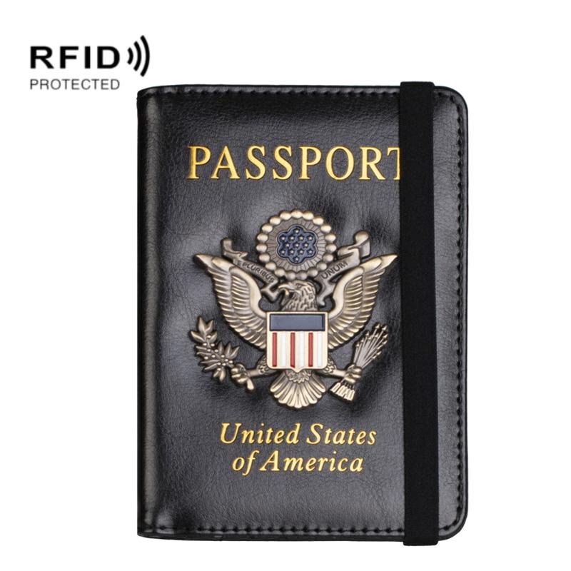 V562-B1045880950DBT-202508290840-00 Multi Card Passport Holder Anti Magnetic Wallet - Black - Image 1