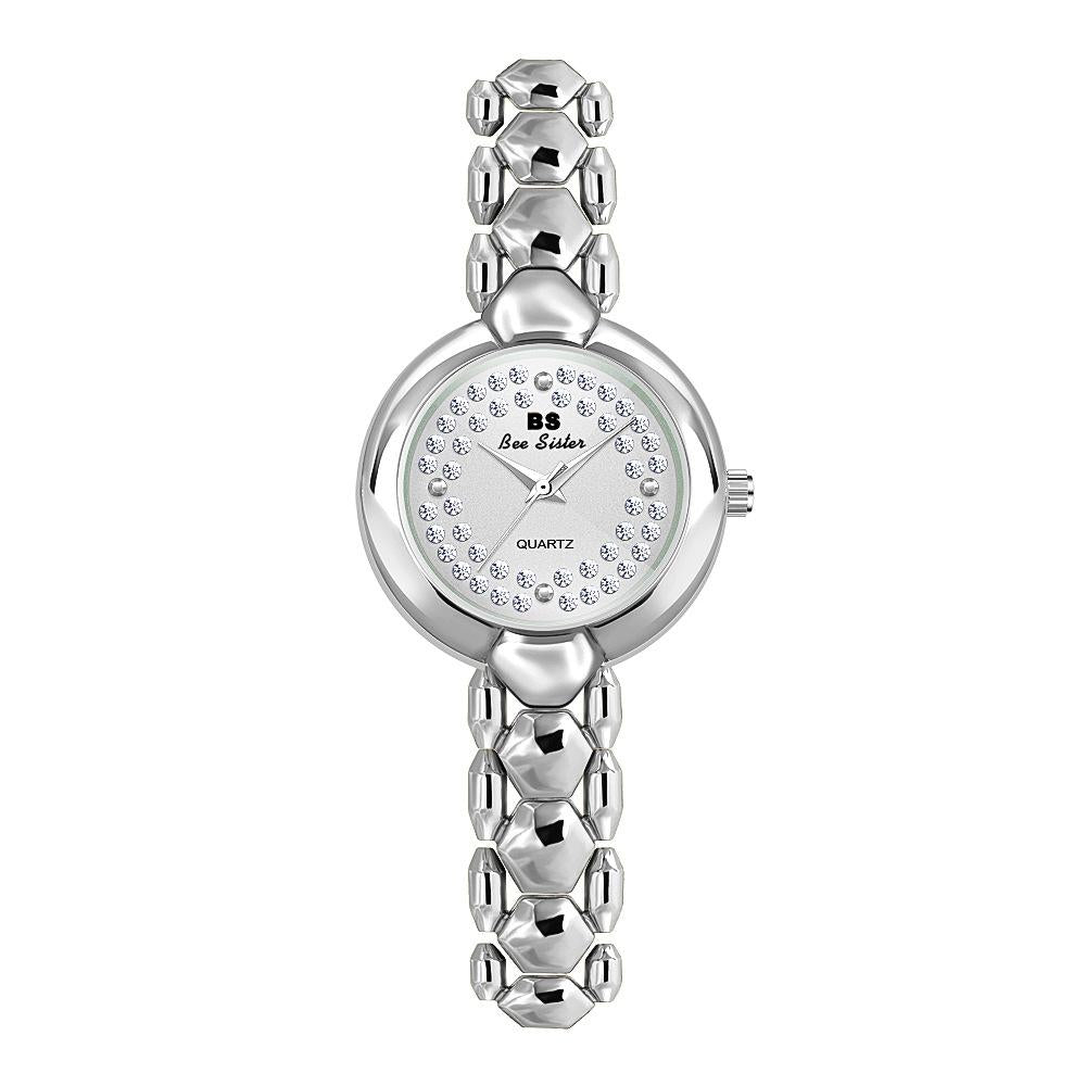 V562-B1056252060DBT-202508281554-00 Women Diamond Chain Watch - Elegant Jewelry - Silver - Image 1