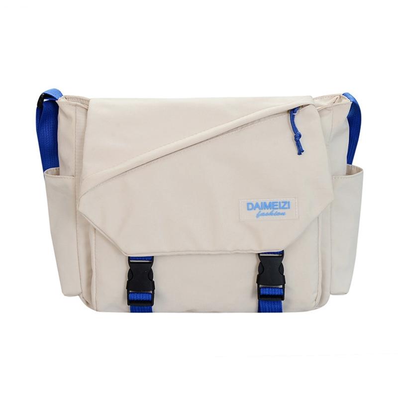 V562-B1061355060DBT-202508290141-00 Large Capacity Canvas Crossbody Bag For Students And Casual Use - White - Image 1
