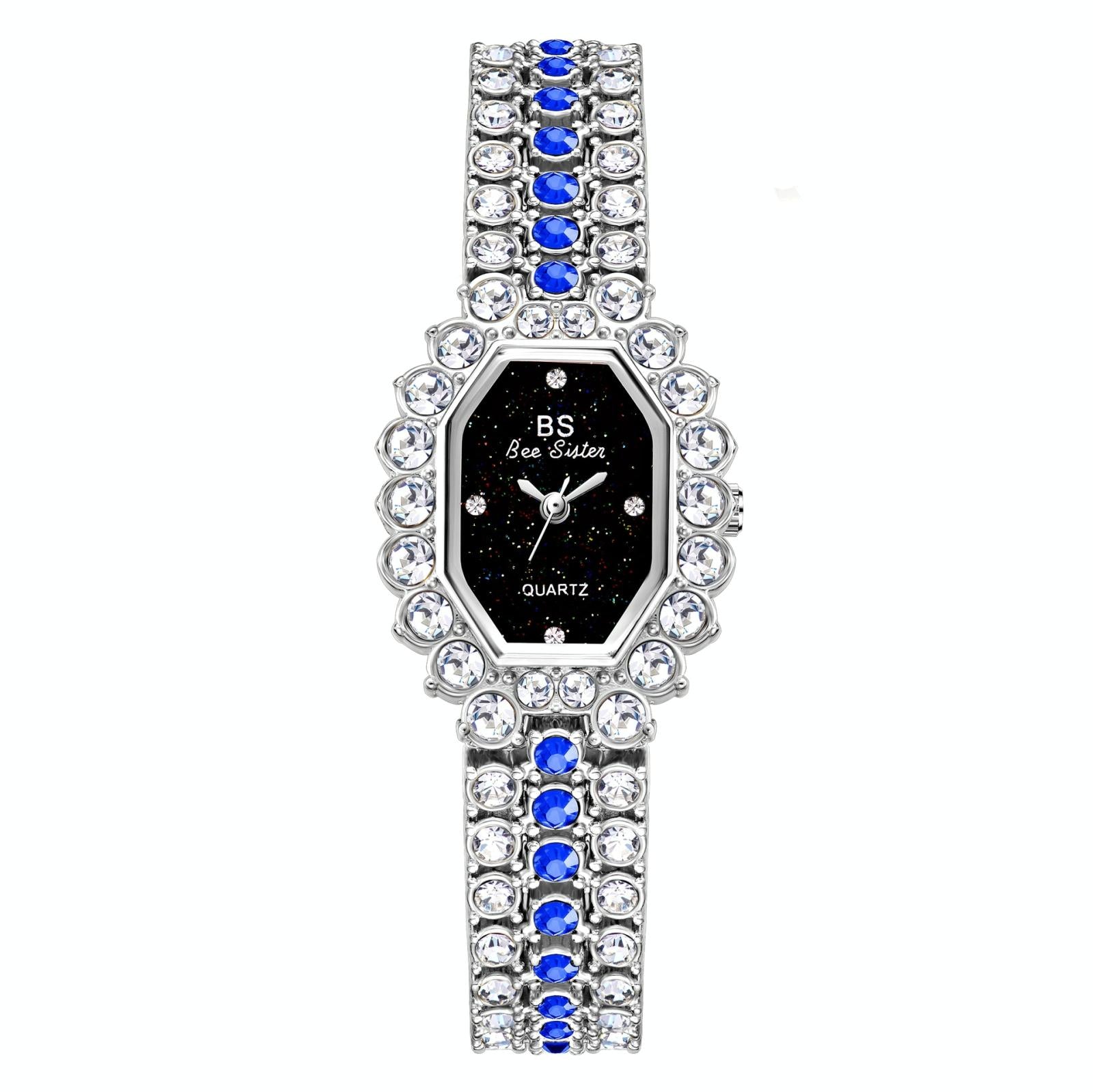 V562-B1067432060DBT-202508290736-00 Sparkling Full Diamond Women Watch - Niche Glitter - Silver Blue - Image 1