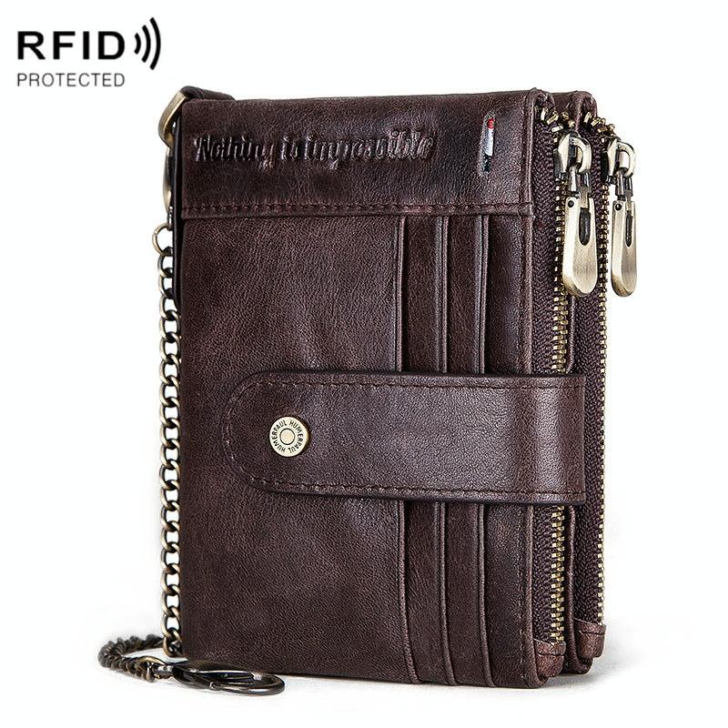V562-B1068162060DBT-202508281121-00 Men Leather Rfid Wallet - Secure & Stylish - Dark Brown - Image 1