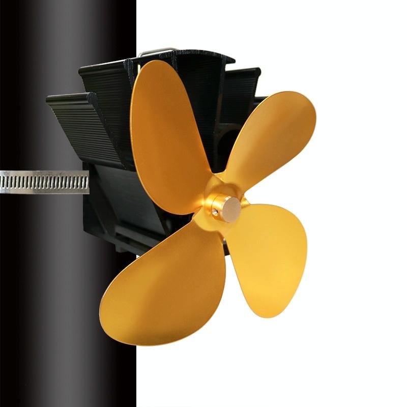 V562-B1069222060DBT-202508281831-00 Thermodynamic Wall Mounted Fireplace Fan - no Magnets - Gold - Image 1