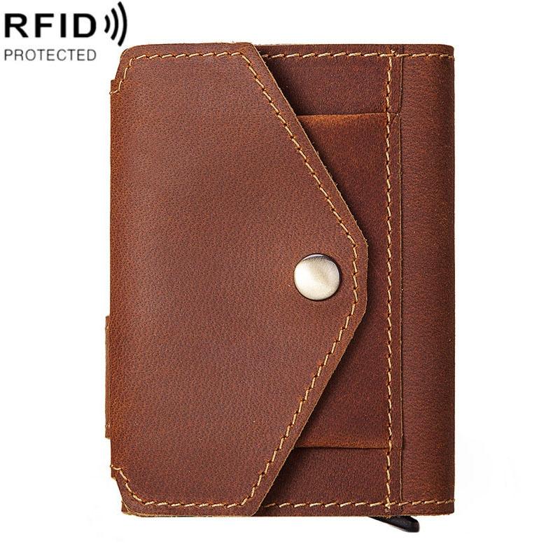 V562-B1071262060DBT-202508281210-00 Secure Rfid Credit Card Holder - Compact Design - Brown - Image 1