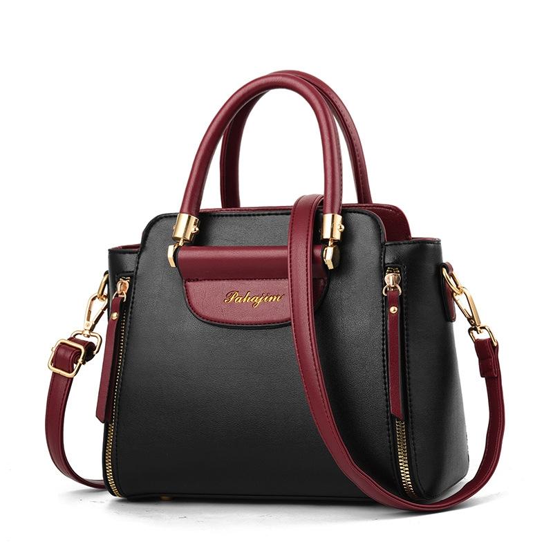 V562-B1078132060DBT-202508281710-00 Contrast Material Ladies Handbag - Black - Image 1
