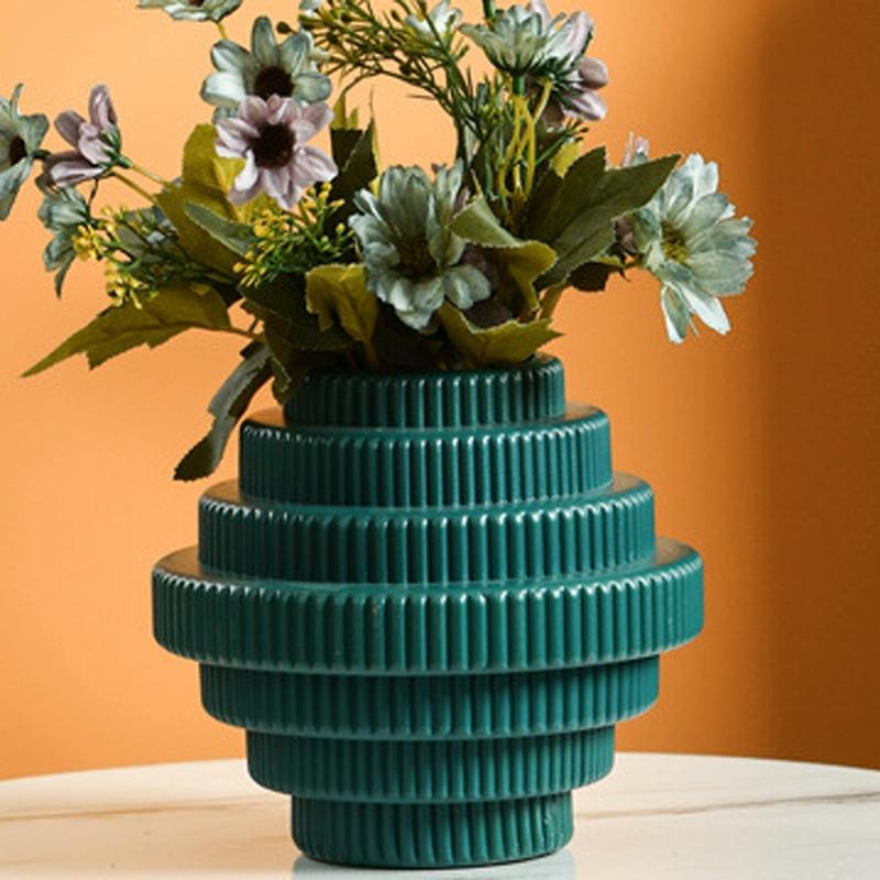 V562-B1085693060DBT-202508281541-00 Imitation Porcelain Flower Pot for Wet and Dry Arrangements - Sea Blue - Image 1