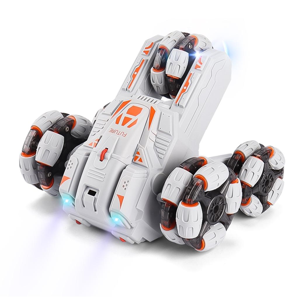 V562-B108989100AYS-202508281625-00 360-degree Swing Arm Rc Stunt Car - 2.4g Single Control 5 Wheels - Grey - Image 1