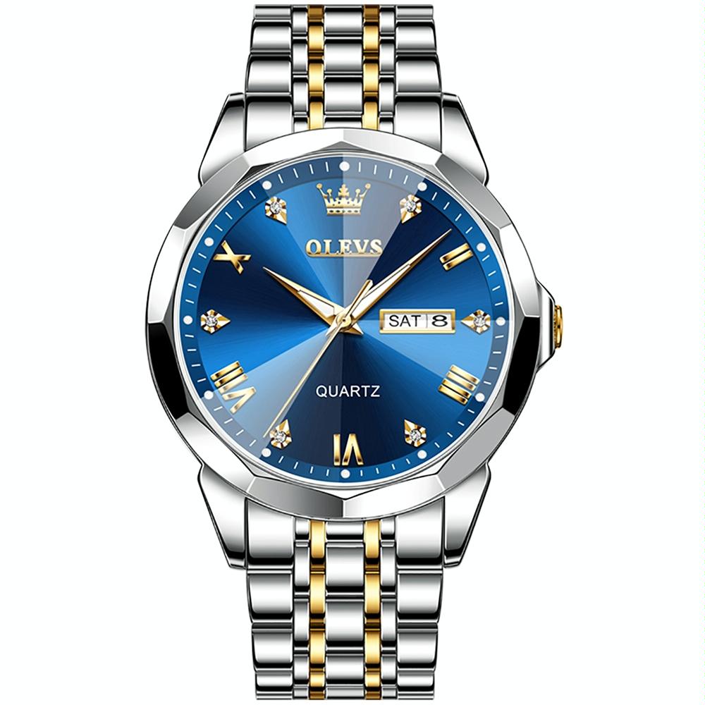 V562-B109147400ADE-202508281620-00 Waterproof Quartz Watch for Men with Luminous Dial - Blue - Image 1