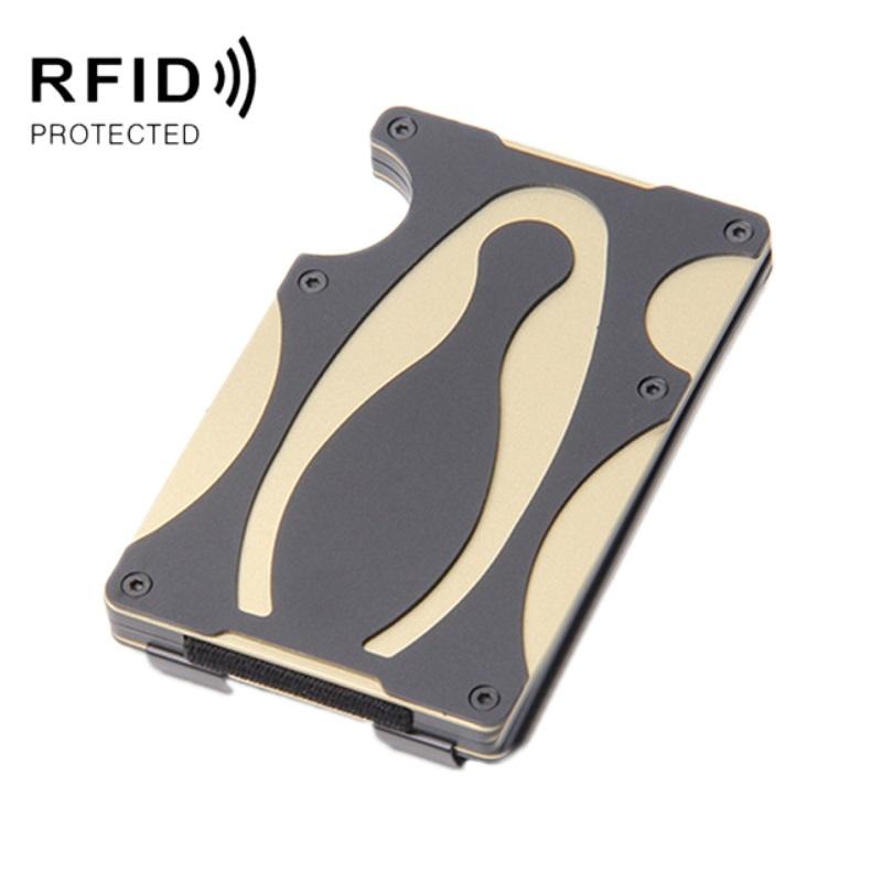 V562-B1092691060DBT-202508280936-00 Rfid-blocking Metal Wallet - Secure & Compact - Gold - Image 1