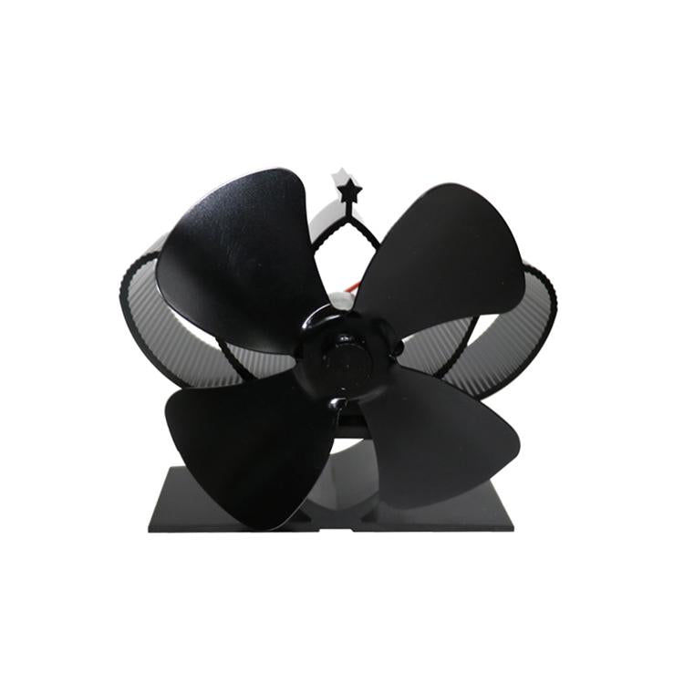 V562-B1300FE-202508281246-00 High Temperature 4-blade Heat Powered Stove Fan for Fireplaces - Black - Image 1