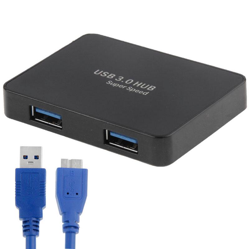 V562-B1322-CP-S-202508292210-00 4-Port Usb 3.0 Hub + 60Cm Cable Fast Data Transfer - Black - Image 1
